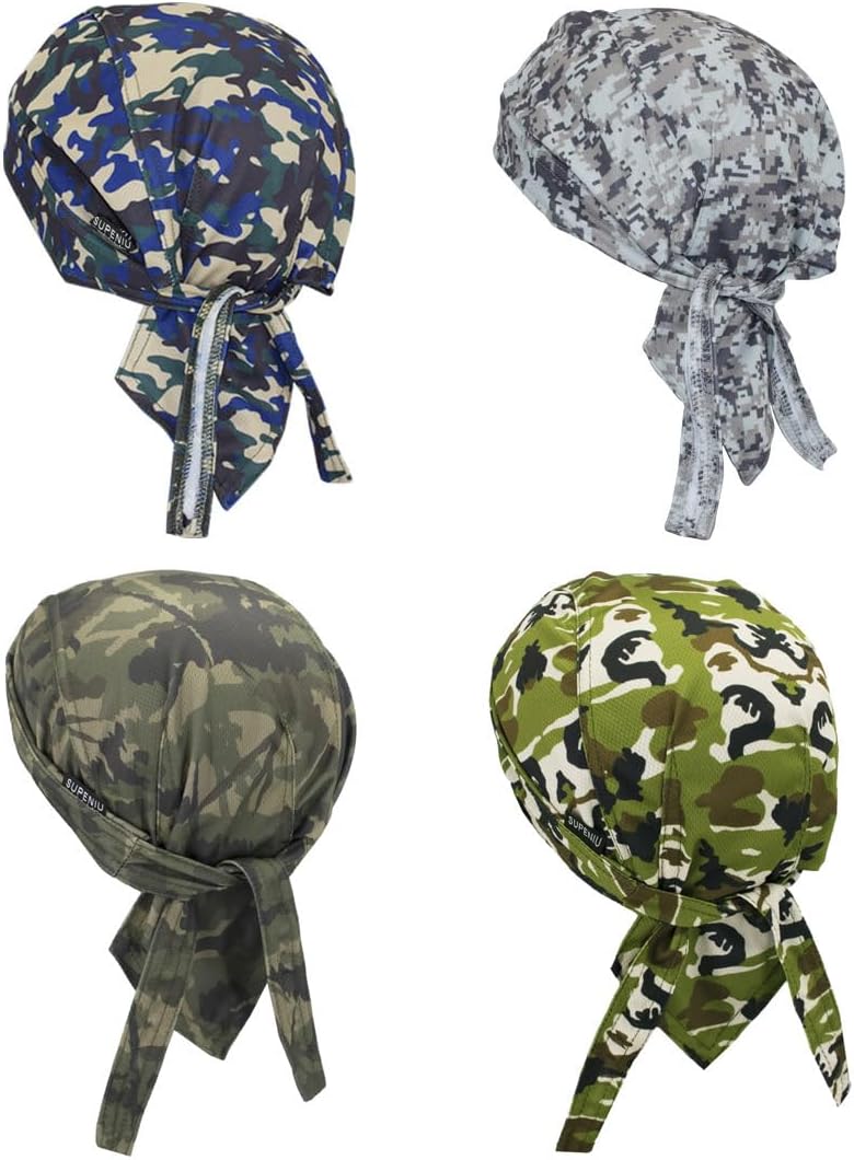 Supeniu Doo Rags Beanie Hats Skull Caps Dew Rag Bandana Helmet Liner Motorcycle Cycling Cap Do Rag Headwrap for Men and Women - Image 2